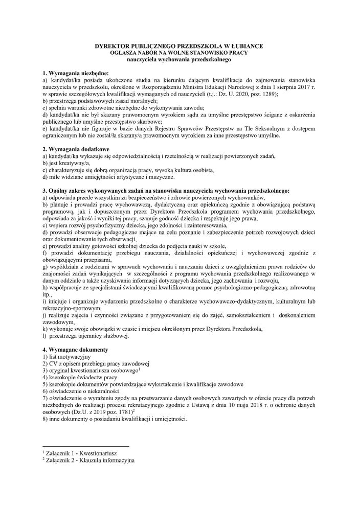 ogłoszenie