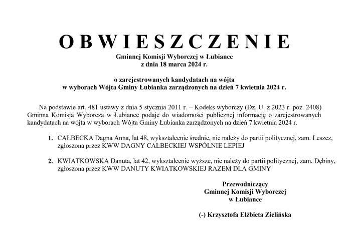 obwieszczenie