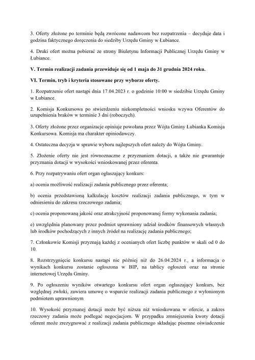 treść ogłoszenia