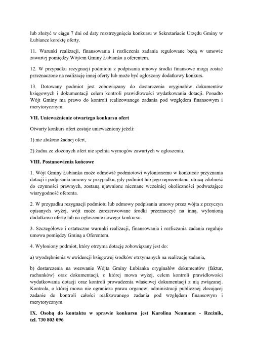 treść ogłoszenia