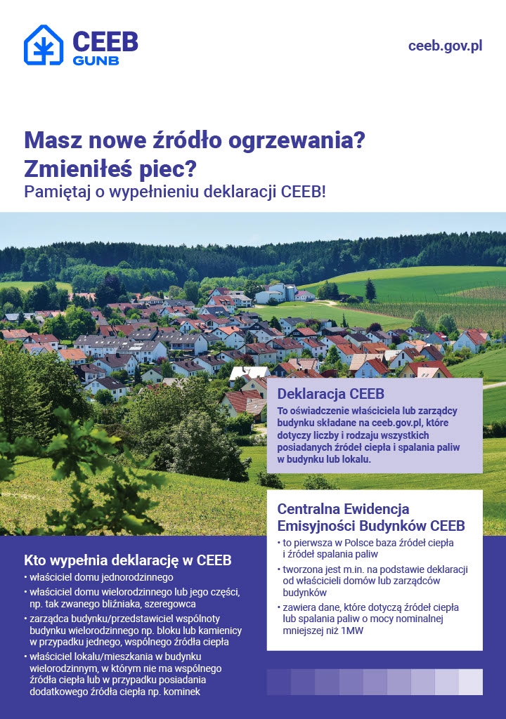 Obowiązek aktualizacji deklaracji CEEB po zmianie źródła ogrzewania