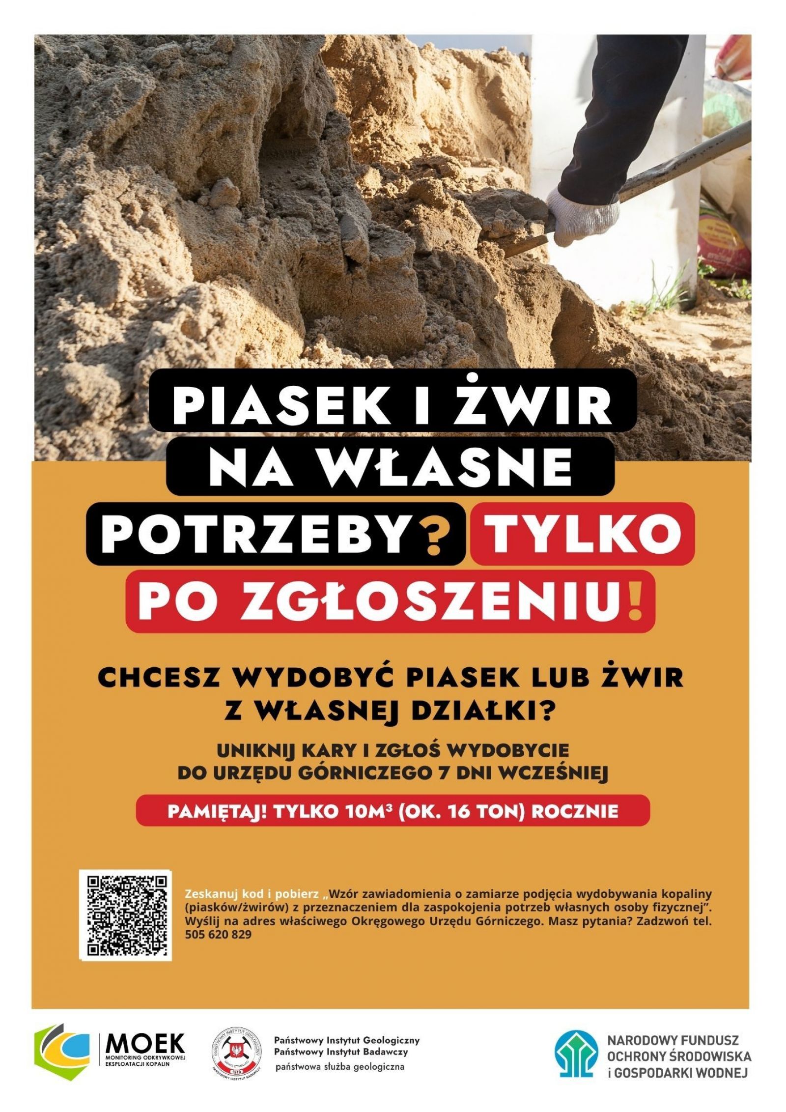 Wydobycie kopalin, takich jak piasek i żwir, tylko po zgłoszeniu!