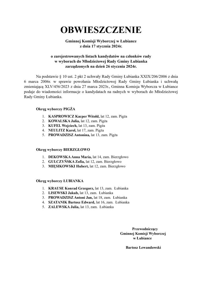 Treść obwieszczenia