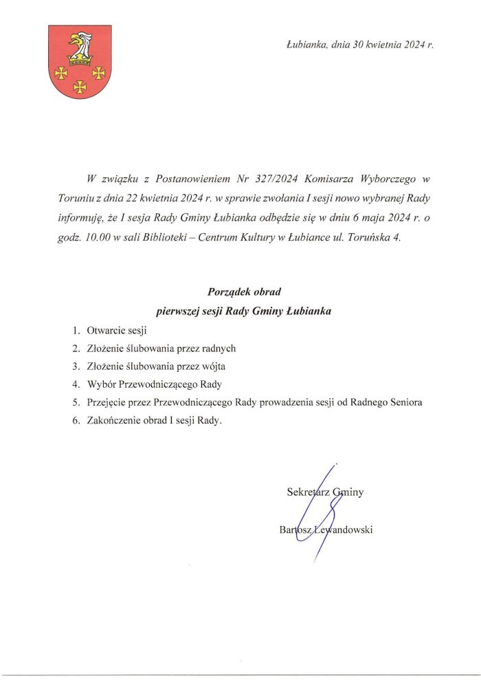 porządek obrad