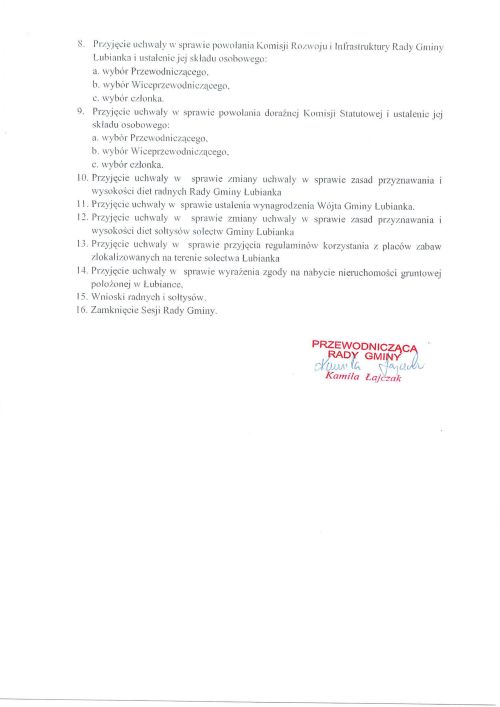 porządek obrad