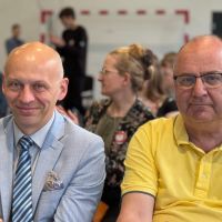 Uczestnicy debaty w Wybczu