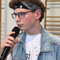 Uczestnicy debaty w Wybczu