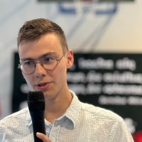 Uczestnicy debaty w Wybczu