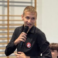 Uczestnicy debaty w Wybczu