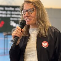 Uczestnicy debaty w Wybczu