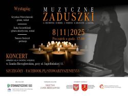 Plakat zaproszenie na Koncert Muzyczne Zaduszki