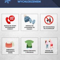 Grafiki dotyczące zasad biezpieczeństwa zimą