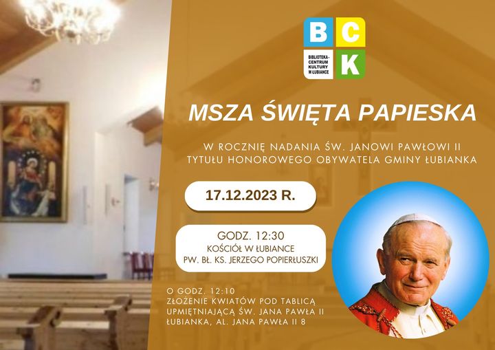 Msza Święta Papieska - 17.12.2023 r.