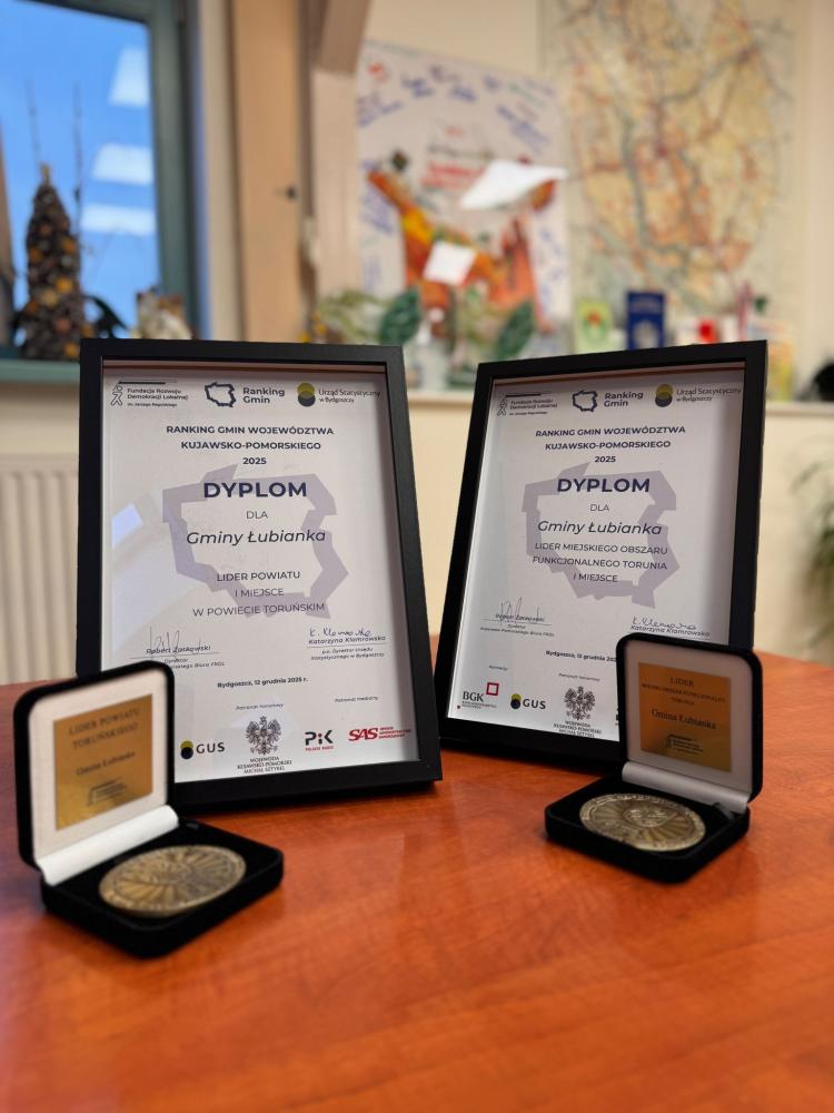 Gmina Łubianka liderem województwa kujawsko - pomorskiego