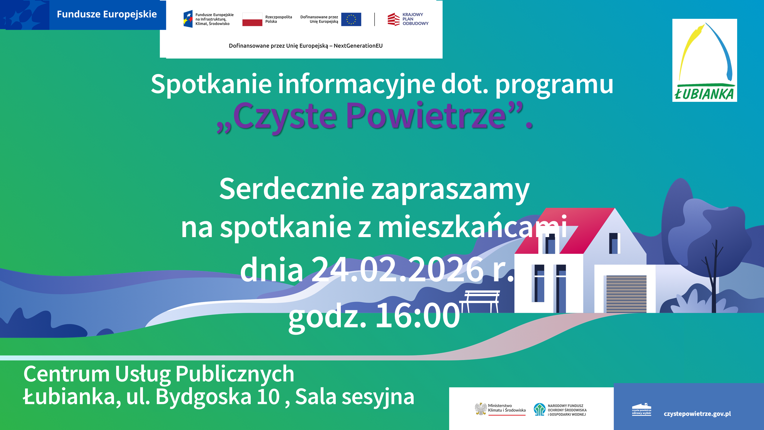 Zaproszenie na spotkanie informacyjne programu „Czyste Powietrze” 